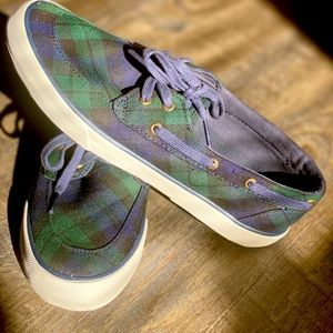 Women 8M Top sider Sperry plaid Boat Shoes